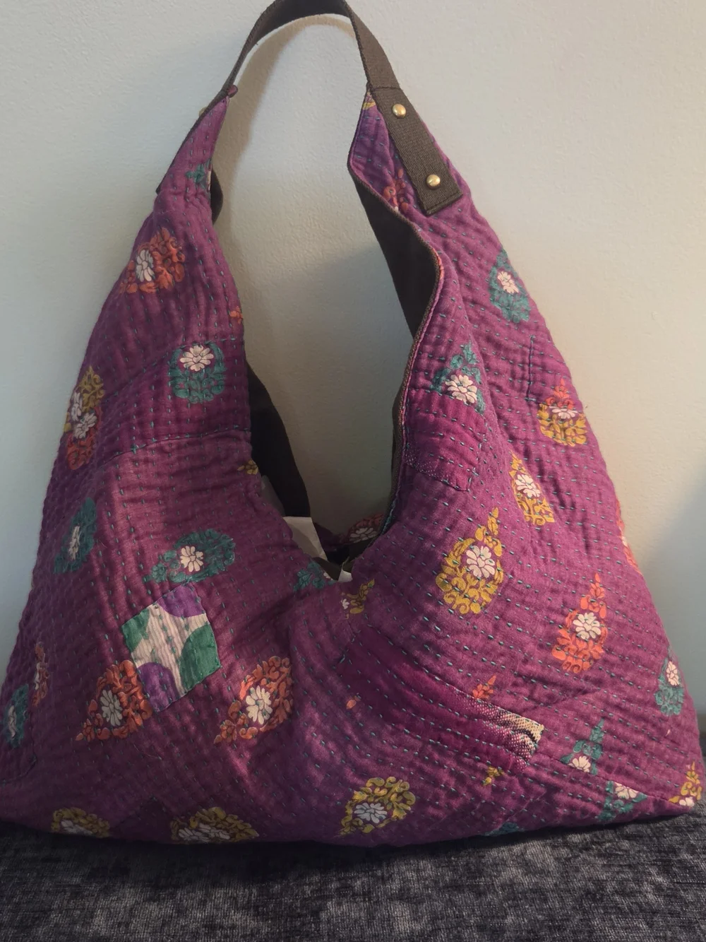 ✨ SARI BARI Recycled Kantha Patchwork Hobo Bag ✨